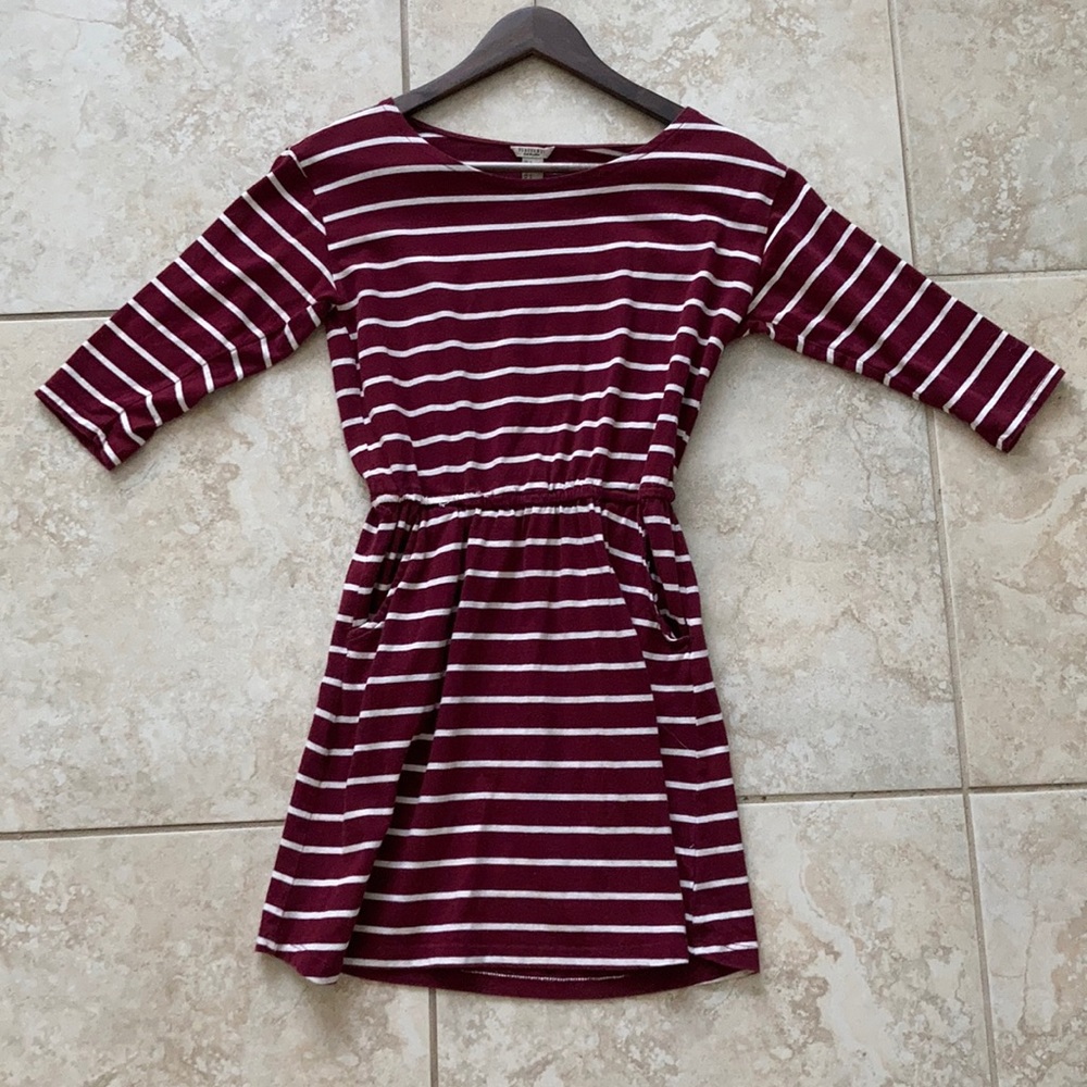 Maroon and White Forever 21 Dress